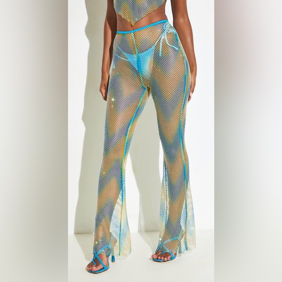 🔥SEXY🔥 PLT rhinestone coverup pants - Picture 5 of 7